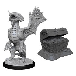 D&D Nolzur's Marvelous Miniatures Unpainted Bronze Dragon Wyrmling & Sea found Treasure