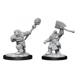 Magic the Gathering Unpainted Miniatures - Dwarf Fighter & Dwarf Cleric