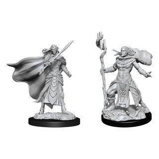 Magic the Gathering Unpainted Miniatures - Elf Fighter & Elf Cleric