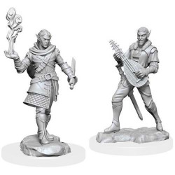 Critical Role Unpainted Miniatures: Pallid Elf Rogue and Bard Male