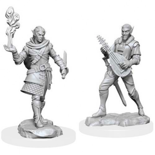 Critical Role Unpainted Miniatures: Pallid Elf Rogue and Bard Male