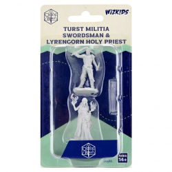 Critical Role Unpainted Miniatures: Turst Militia Swordsman & Lyrengorn Holy Priest