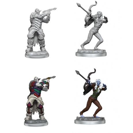 Critical Role Unpainted Miniatures: Ashari Stoneguard & Ashari Skydanc