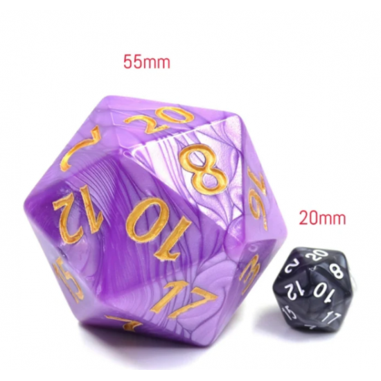 Pearl Purple & Gold MASSIVE 55mm TITAN D20 Dice