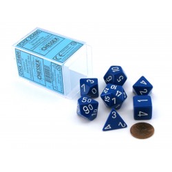 CHESSEX OPAQUE POLYHEDRAL 7-DIE SETS - BLUE W/WHITE